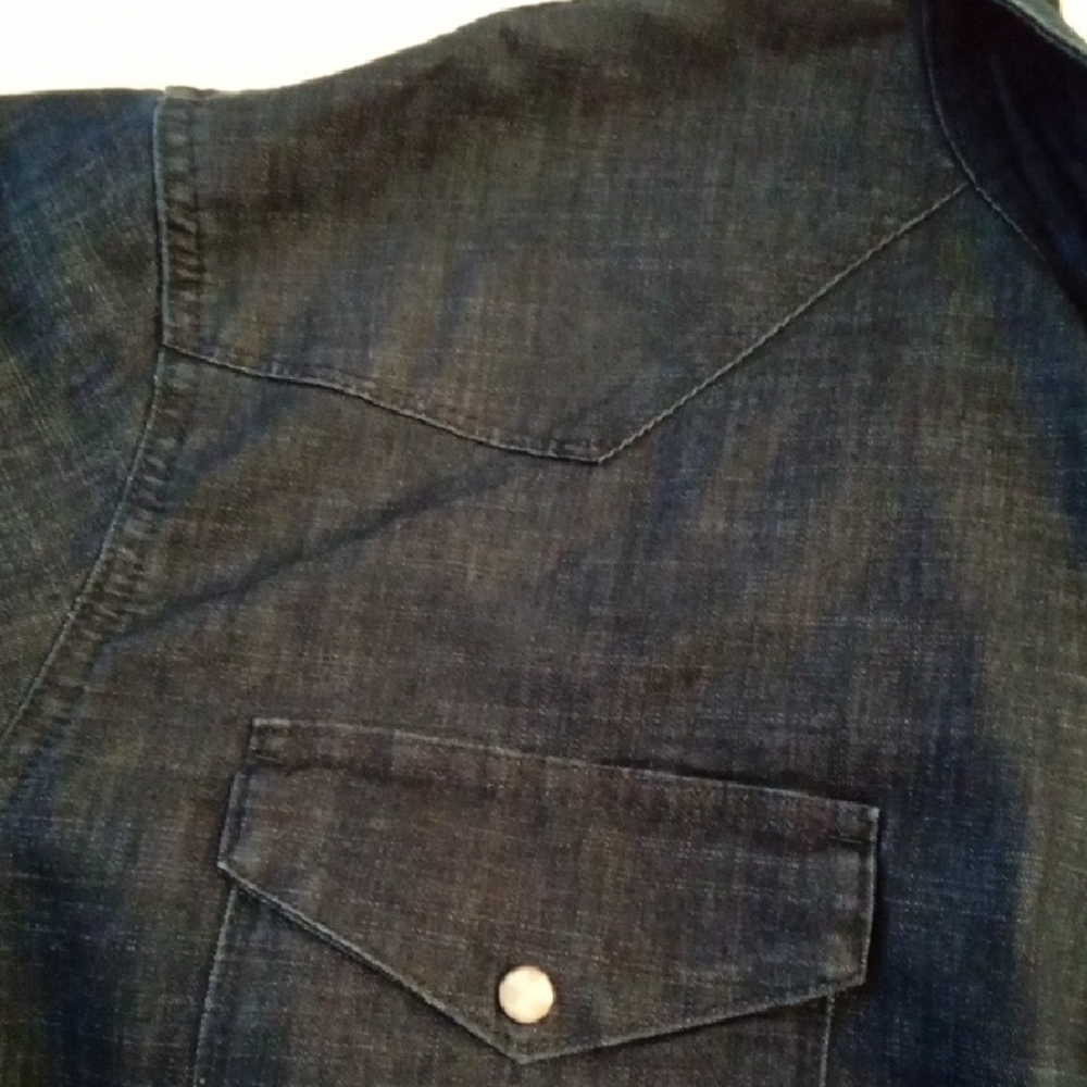 Men's Casual Button Down Shirt - Dark Blue - Picture 13 of 14